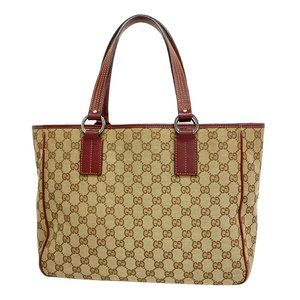 Gucci Tote Bag GG Canvas 113017 Brown Bordeaux Women's